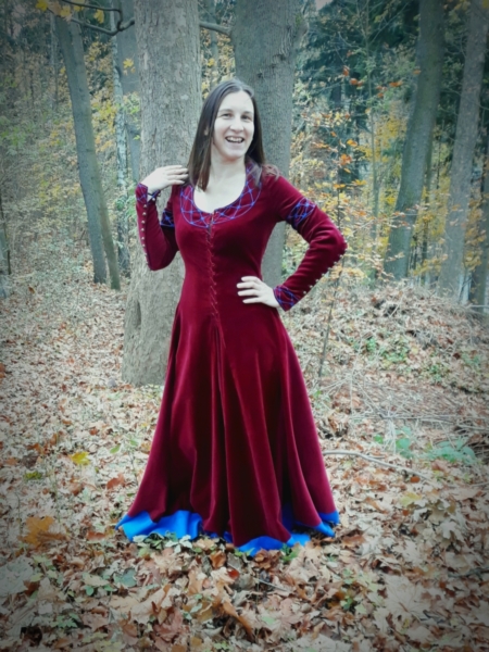 Red medieval gown